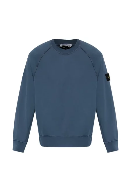 Pulover Stone Island cu strasuri cu mânecă raglan albastru