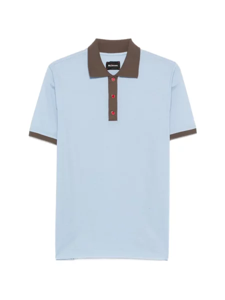 Scurt tricou polo Kiton albastru