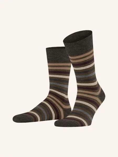 Falke Skarpety Tinted Stripe Z Wełną Merino beige beżowe