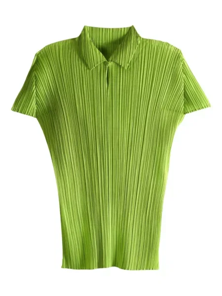 Polo Pleats Please Issey Miyake plisat verde