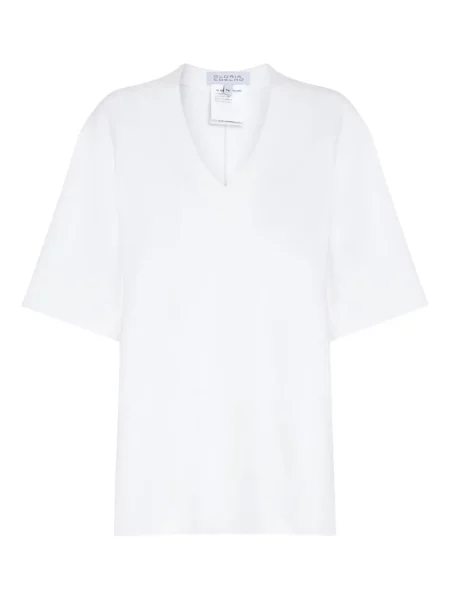 Tricou Gloria Coelho cu decolteu în V alb