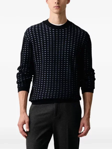 Pulover Armani Exchange cu imprimeu geometric negru