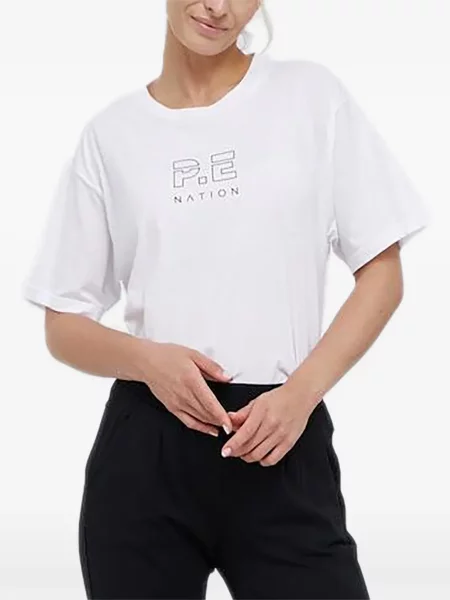 Tricou grafic P.e Nation cu imagine alb