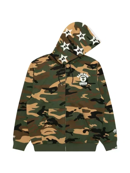 Hanorac cu glugă Aape By A Bathing Ape cu imagine cu model camuflaj verde