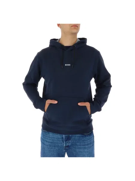 Hoodie Hugo Boss s kapuco modra