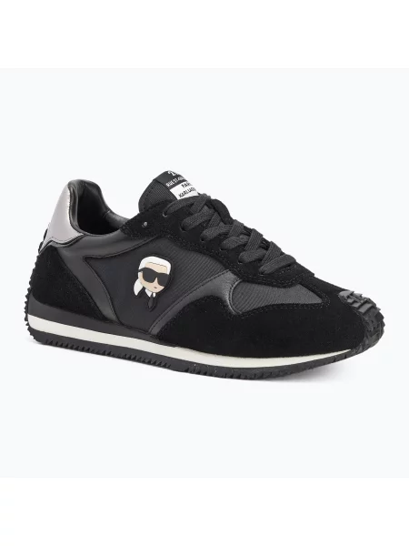 Boty KARL LAGERFELD Velocette Embro Nft black leather/textile černé
