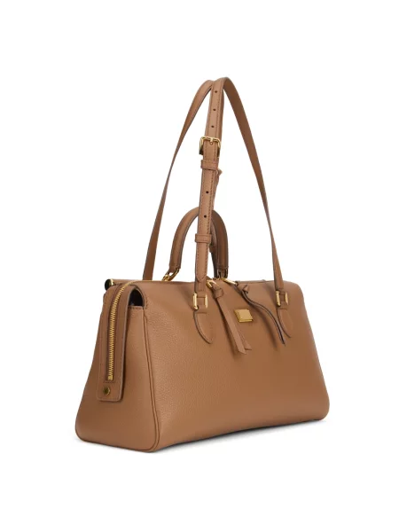 Torebka Dolce And Gabbana skórzana beżowa