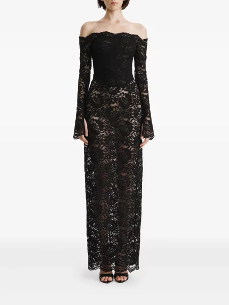 Rochie de seară 2310 Studio din dantelă până la genunchi de costum negru