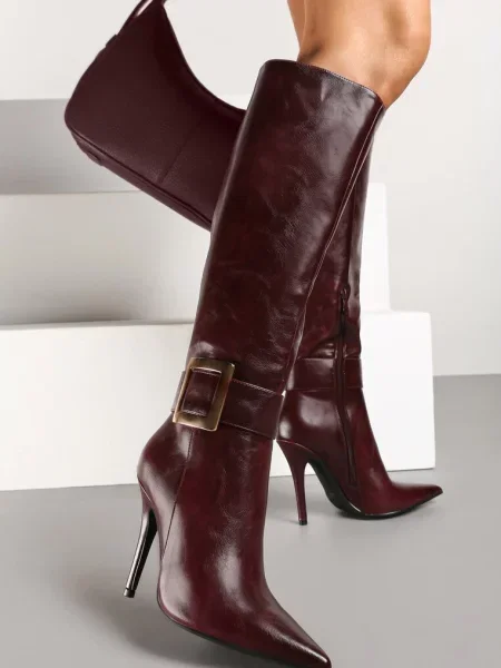 Cizme Evelinna bordo
