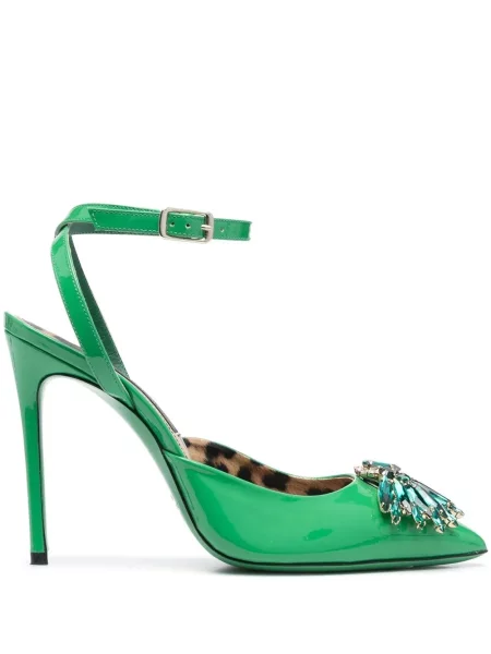 Pantofi cu toc Philipp Plein de cristal verde