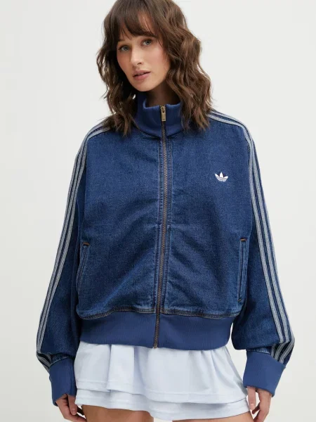Adidas Originals geacă jeans Firebird albastru