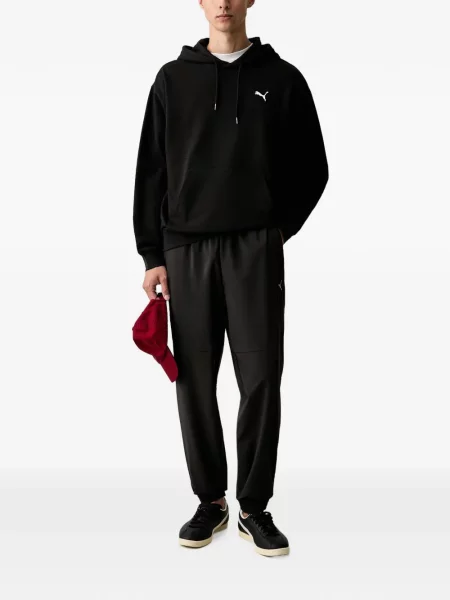 Hanorac cu glugă Puma tricotate cu imagine negru