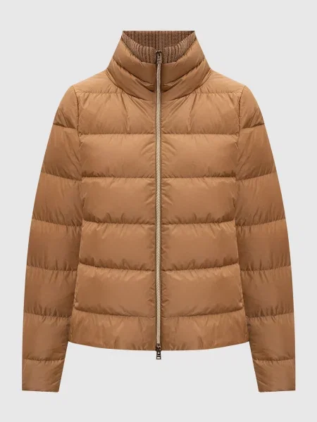 Пухова куртка з логотипом Herno коричнева