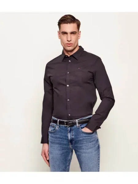 Cămașă de blugi Tommy Jeans negru