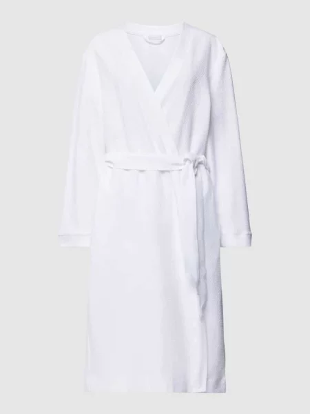 Szlafrok z fakturowanym wzorem Hanro biały