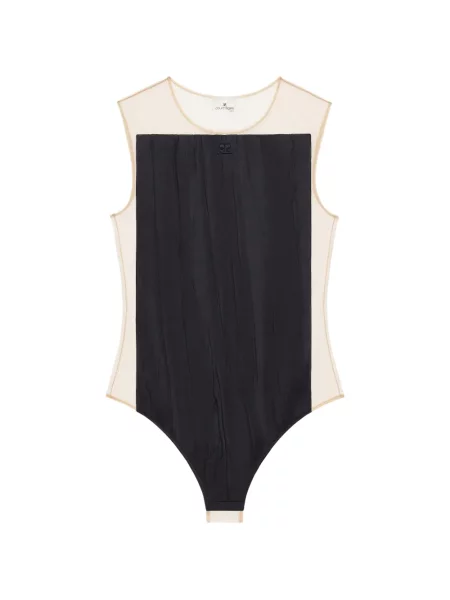 Body Courreges din satin negru