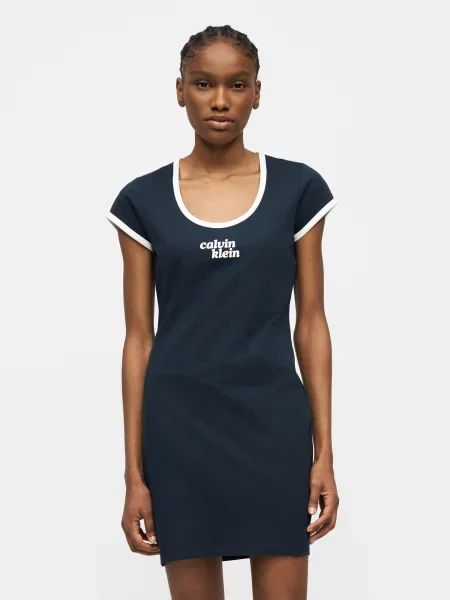 Calvin Klein Jeans Rochie bleumarin alb