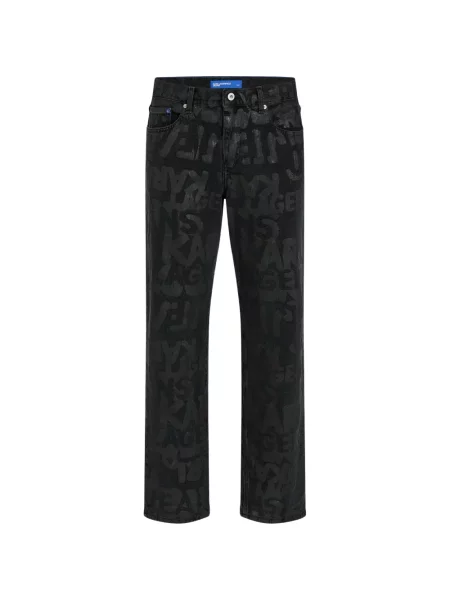 Blugi Karl Lagerfeld Jeans cu imagine negru
