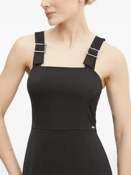 Rochie mini Armani Exchange cu cataramă de costum negru