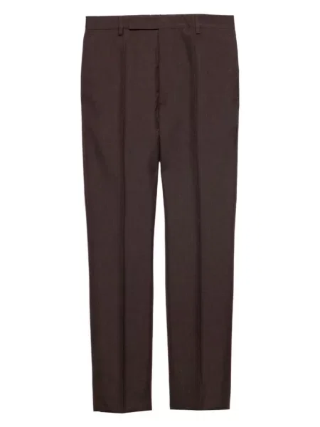 Vlněné kalhoty Prada hnědé