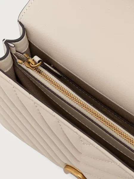 Pinko чанта crossbody дамска от кожа бежово