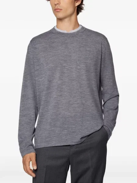 Tricou Kiton de lână melange gri