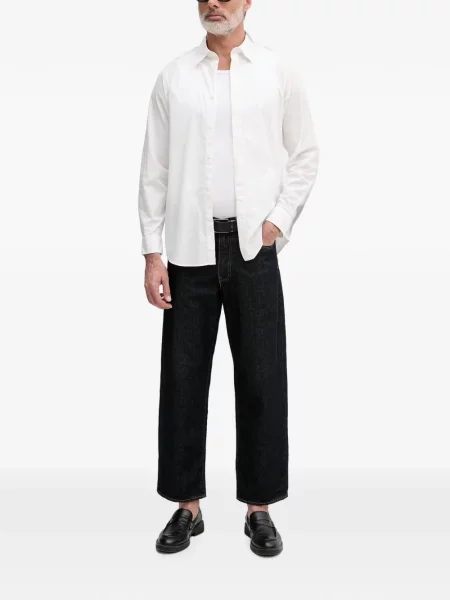 Lung cămașă Armani Exchange cu broderie alb