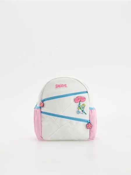 Reserved plecak Smerfy złamana biel