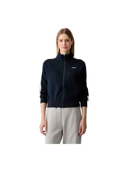 Guess bluza rozpinana z bawełną PHOEBE niebieska
