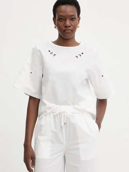 Weekend Max Mara tricou de damă din TARGA alb