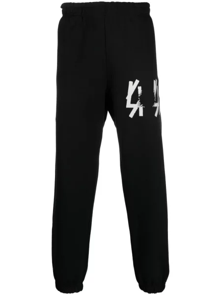 Pantaloni 44 Label Group cu imagine alergare negru