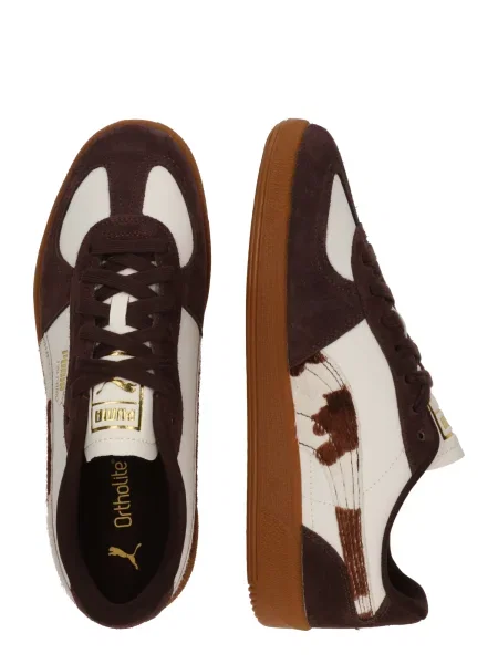 Sneakerși Puma din piele cu imprimeu animal print alb