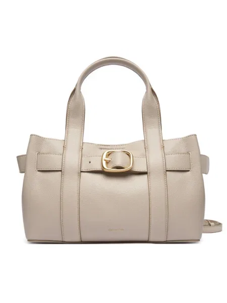 Calvin Klein Дамска чанта Buckle Mini Tote With Strap бежов