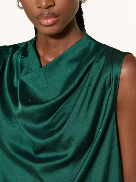 Satynowy top Hugo zielony