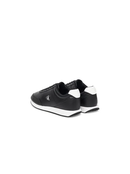 Pánske tenisky Calvin Klein Retro Runner Essential Leather black/bright white čierna