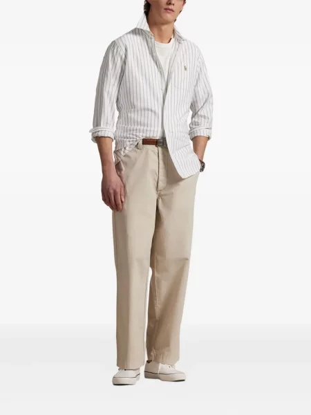 Tricou polo Polo Ralph Lauren cu imagine cu dungi din țesătură twill albastru