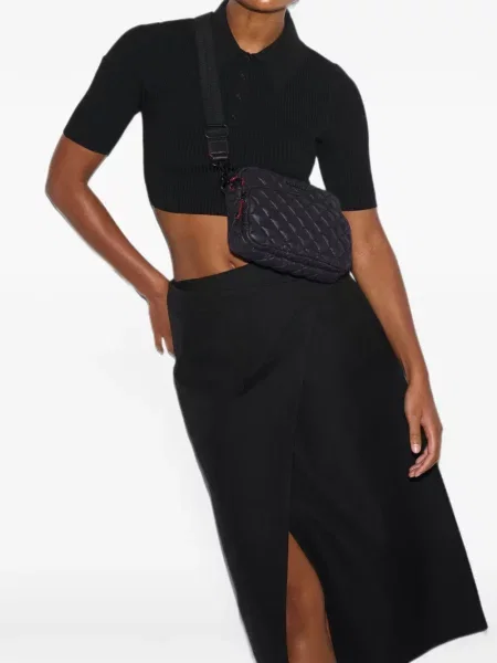 Matlasat geanta crossbody Mz Wallace negru