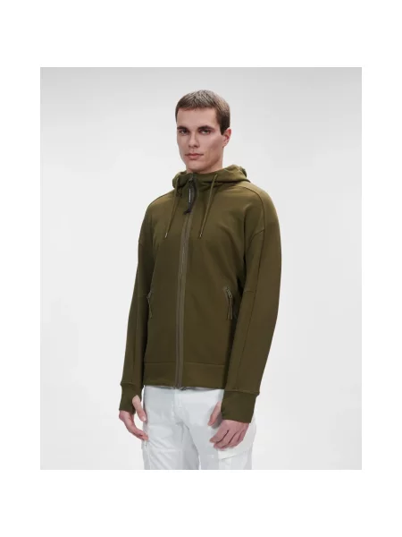 Bluza z kapturem C.p. Company polarowa zielona