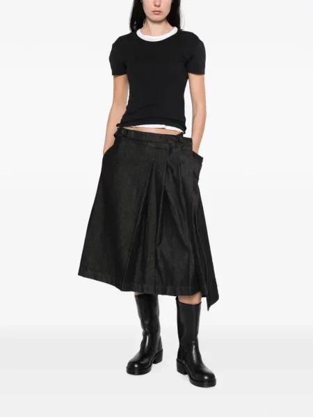 Fustă midi Y-3 asimetrică negru