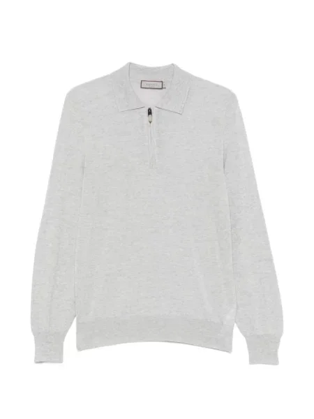 Tricou polo Canali tricotate gri