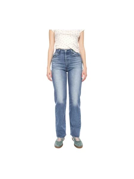 Levi's jeansy RIBCAGE FULL LENGTH high waist niebieskie