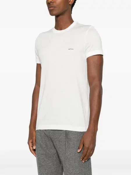 Tricou Kiton cu broderie alb