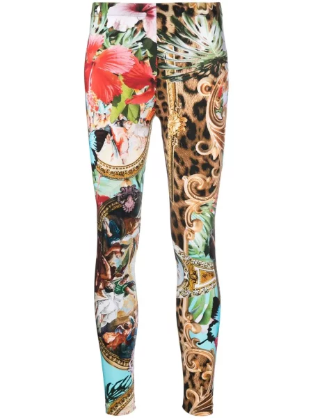Leggings Philipp Plein cu model floral cu imagine albastru