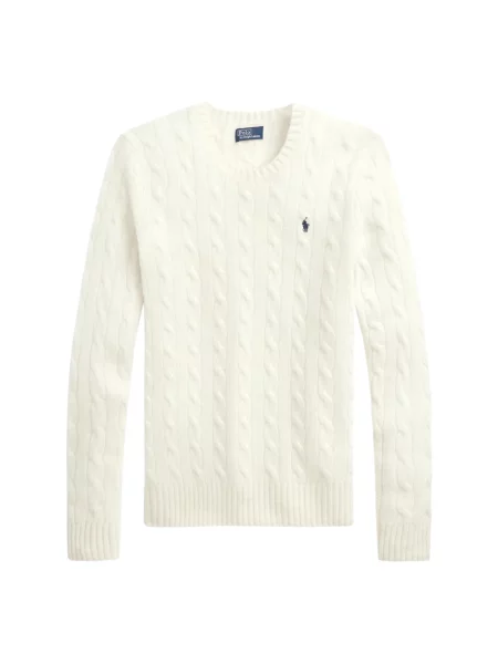 Sweter Polo Ralph Lauren z kaszmiru z długim rękawem biały