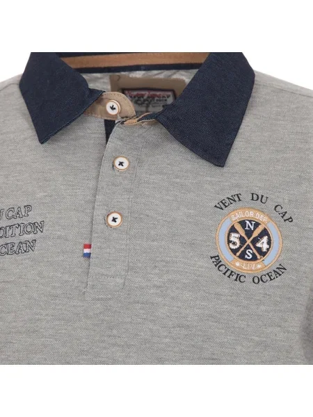 Tricou polo copii Vent Du Cap gri
