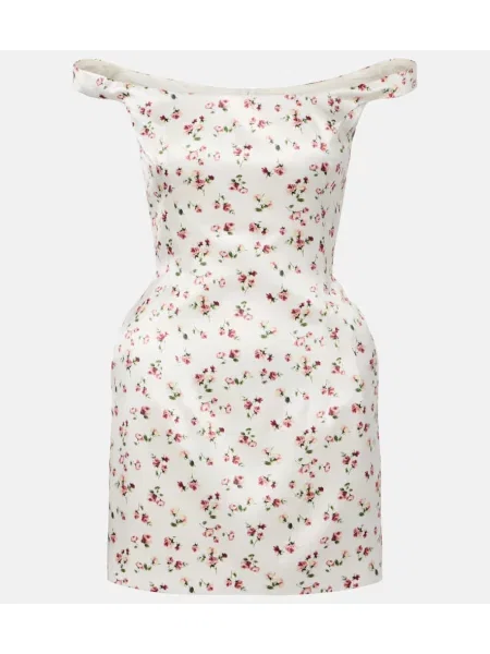 Rochie Magda Butrym din satin cu model floral alb