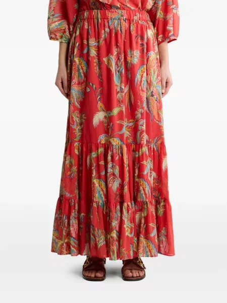 Fusta maxi Etro cu imagine cu model paisley roșu