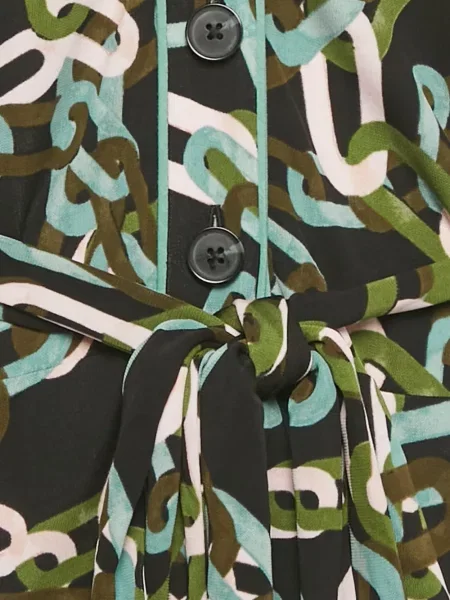 Κοστούμι μίντι φόρεμα Dvf Diane Von Furstenberg με σχέδιο με μήκος μέχρι το γόνατο μαύρο
