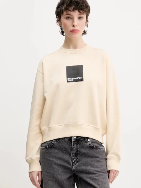 Суитчър Karl Lagerfeld Jeans с принт бежово