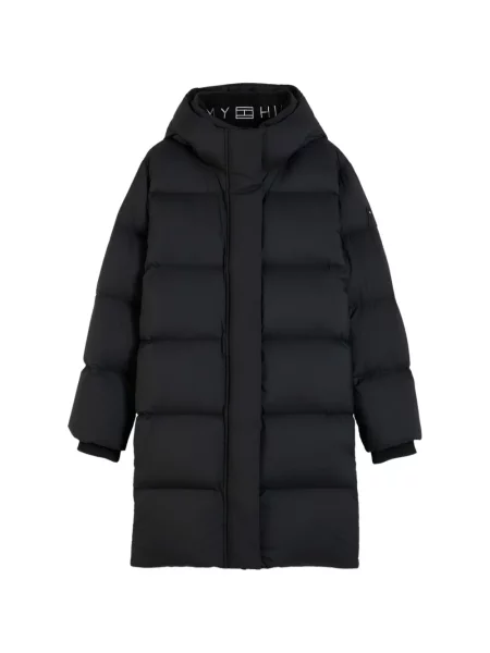 Palton Tommy Hilfiger cu glugă negru